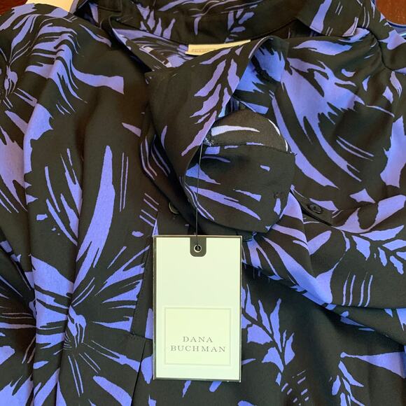 Dana Buchman Floral Print Button up New Womens Small Bold Vibrant Print - Picture 3 of 6